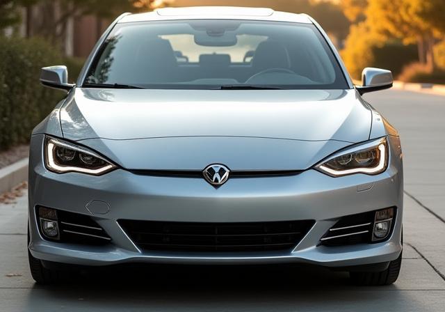 The same silver sedan looking brand new, with a deep shine after detailing.