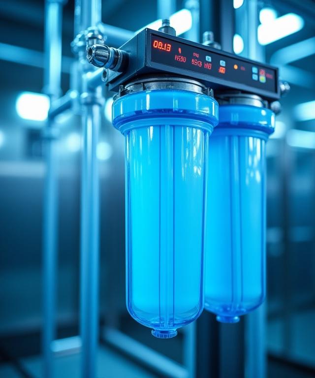 Close-up of a high-tech water filtration and reclamation system used at Mist Haven Wash.